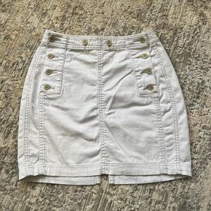 Free People boho white mini skirt with button details size 0